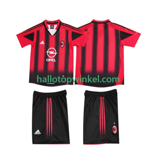 AC Milan Voetbalshirt 2005 Retro Kleuters/Kids Thuis Tenue 2004 Korte Mouw