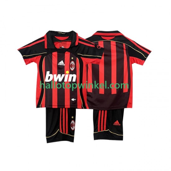 AC Milan Voetbalshirt 2007 Retro Kleuters/Kids Thuis Tenue 2006 Korte Mouw