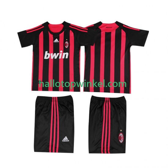 AC Milan Voetbalshirt 2009 Retro Kleuters/Kids Thuis Tenue 2008 Korte Mouw