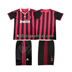 AC Milan Voetbalshirt 2009 Retro Kleuters/Kids Thuis Tenue 2010 Korte Mouw