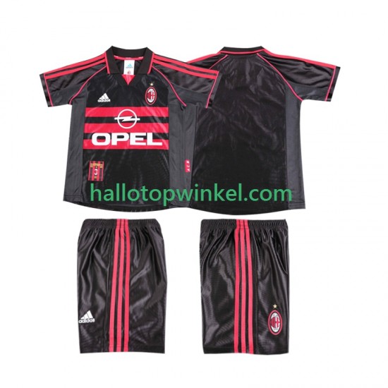 AC Milan Voetbalshirt 1998 Retro Kleuters/Kids Derde Tenue 1999 Korte Mouw