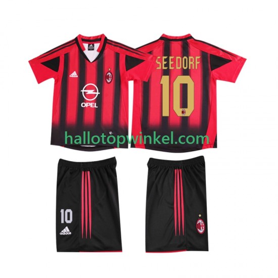 AC Milan Voetbalshirt SEEDORF 10 2005 Retro Kleuters/Kids Thuis Tenue 2004 Korte Mouw