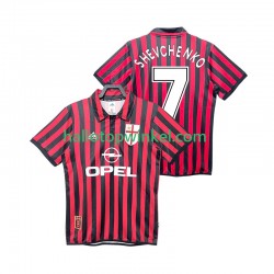 AC Milan Voetbalshirt SHEVCHENKO 7 2000 Retro Heren Thuis Tenue 1999 Korte Mouw