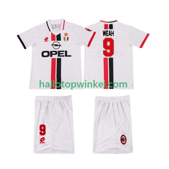 AC Milan Voetbalshirt WEAH 8 1996 1997 Retro Kleuters/Kids Uit Tenue Korte Mouw