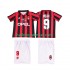 AC Milan Voetbalshirt WEAH 9 1996 1997 Retro Kleuters/Kids Thuis Tenue Korte Mouw