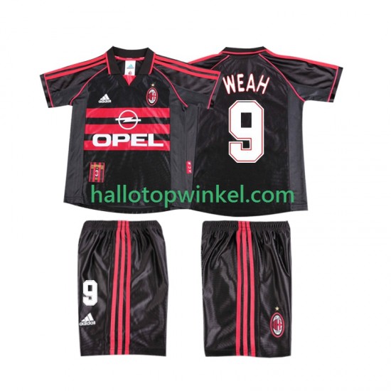 AC Milan Voetbalshirt WEAH 9 1998 Retro Kleuters/Kids Derde Tenue 1999 Korte Mouw