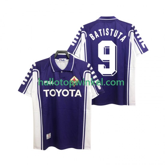 Fiorentina Voetbalshirt BASTUTA 9 2000 Retro Heren Thuis Tenue 1999 Korte Mouw