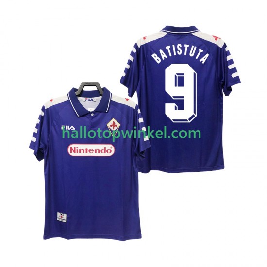 Fiorentina Voetbalshirt BASTUTA 9 1998 Retro Heren Thuis Tenue 1999 Korte Mouw