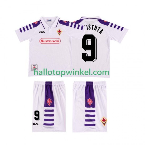 Fiorentina Voetbalshirt BASTUTA 9 1998 Retro Kleuters/Kids Uit Tenue 1999 Korte Mouw
