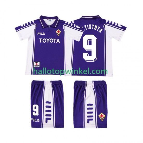 Fiorentina Voetbalshirt BASTUTA 9 2000 Retro Kleuters/Kids Thuis Tenue 1999 Korte Mouw