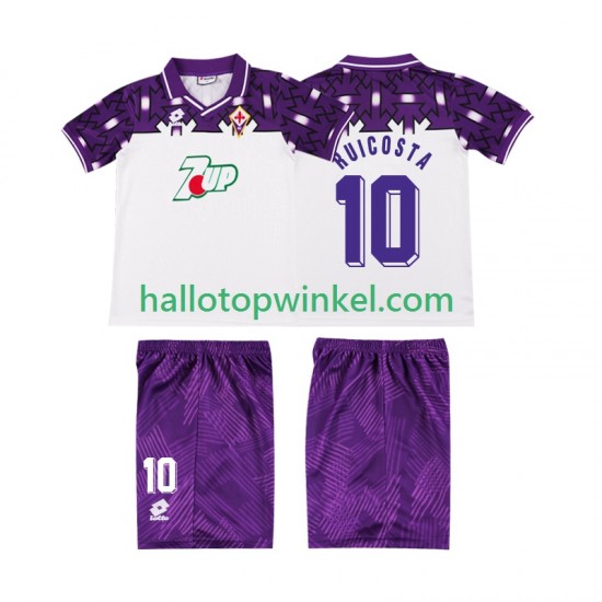 Fiorentina Voetbalshirt RUI COSTA 10 1992 1993 Retro Kleuters/Kids Uit Tenue Korte Mouw