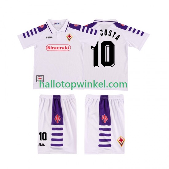 Fiorentina Voetbalshirt RUI COSTA 10 1998 Retro Kleuters/Kids Uit Tenue 1999 Korte Mouw