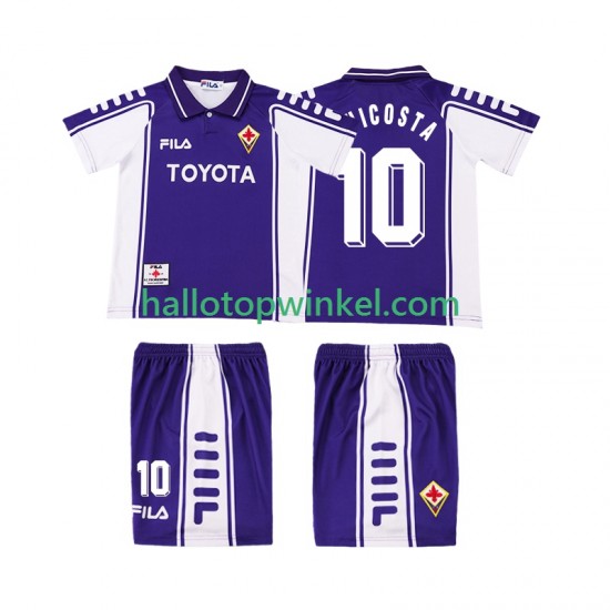 Fiorentina Voetbalshirt RUI COSTA 10 2000 Retro Kleuters/Kids Thuis Tenue 1999 Korte Mouw