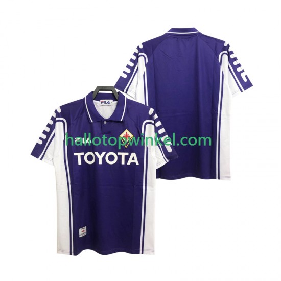 Fiorentina Voetbalshirt 2000 Retro Heren Thuis Tenue 1999 Korte Mouw