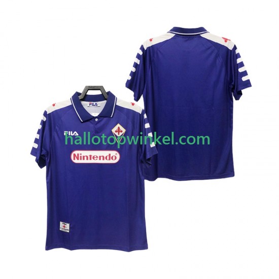 Fiorentina Voetbalshirt 1998 Retro Heren Thuis Tenue 1999 Korte Mouw