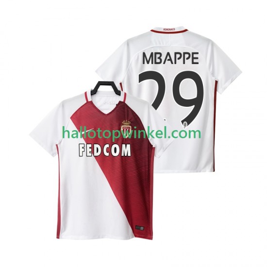 AS Monaco Voetbalshirt Mbappé 29 2016 2017 Heren Thuis Tenue Korte Mouw