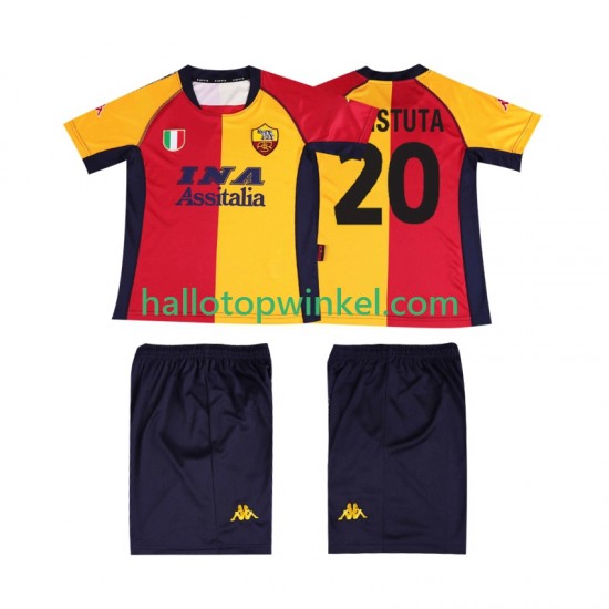 AS Roma Voetbalshirt Batistuta 20 2000 2001 Retro Kleuters/Kids Thuis Tenue Korte Mouw