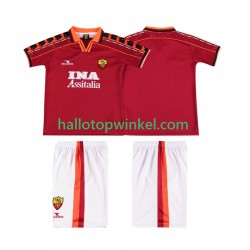 AS Roma Voetbalshirt 1998 Retro Kleuters/Kids Thuis Tenue 1999 Korte Mouw