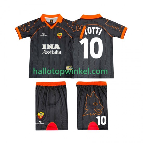 AS Roma Voetbalshirt TOTTI 10 2000 Retro Kleuters/Kids Uit Tenue 1999 Korte Mouw