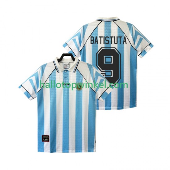 Argentinië Voetbalshirt BATISTUTA 9 1996 1997 Retro Heren Thuis Tenue Korte Mouw