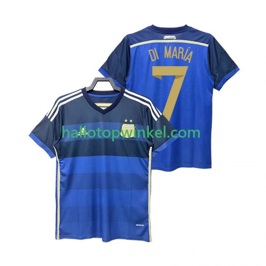 Argentinië Voetbalshirt DI MARIA 7 2014 Retro Heren Uit Tenue Korte Mouw