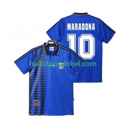 Argentinië Voetbalshirt MARADONA 10 Retro Heren Uit Tenue 1994 Korte Mouw