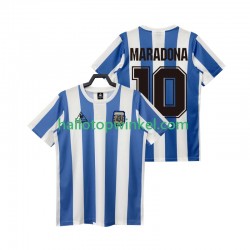 Argentinië Voetbalshirt MARADONA 10 1986 Retro Heren Thuis Tenue Korte Mouw