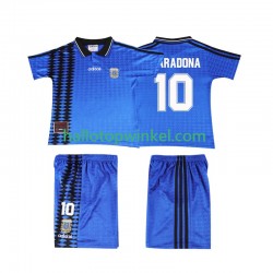 Argentinië Voetbalshirt MARADONA 10 Retro Kleuters/Kids Uit Tenue 1994 Korte Mouw