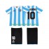 Argentinië Voetbalshirt MARADONA 10 1986 Retro Kleuters/Kids Thuis Tenue Korte Mouw