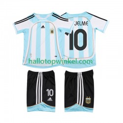 Argentinië Voetbalshirt RIQUELME 10 2007 Retro Kleuters/Kids Thuis Tenue 2006 Korte Mouw