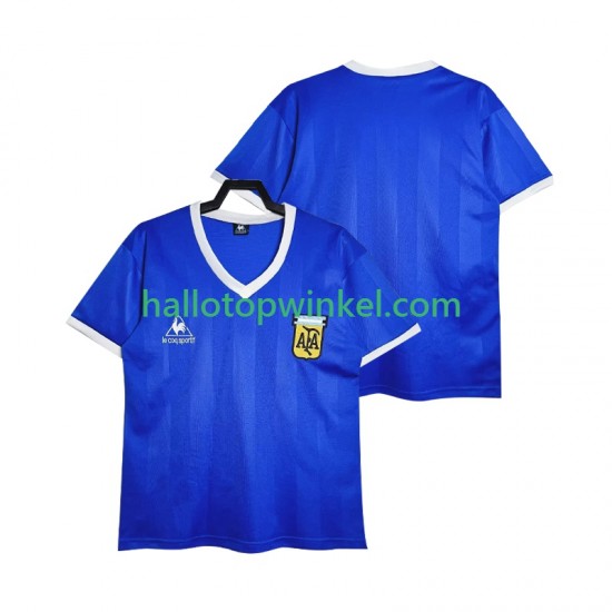 Argentinië Voetbalshirt 1986 Retro Heren Uit Tenue Korte Mouw