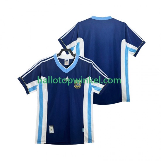 Argentinië Voetbalshirt 1998 Retro Heren Uit Tenue Korte Mouw