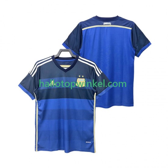 Argentinië Voetbalshirt 2014 Retro Heren Uit Tenue Korte Mouw