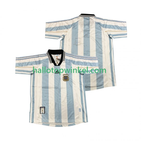 Argentinië Voetbalshirt 1998 Retro Heren Thuis Tenue Korte Mouw
