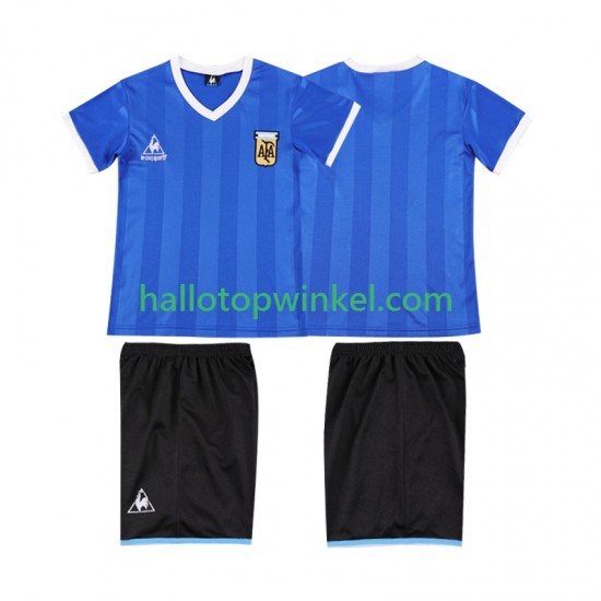 Argentinië Voetbalshirt 1986 Retro Kleuters/Kids Uit Tenue Korte Mouw
