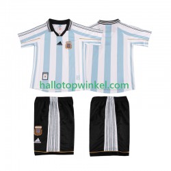 Argentinië Voetbalshirt 1998 Retro Kleuters/Kids Thuis Tenue Korte Mouw