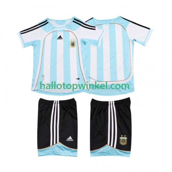 Argentinië Voetbalshirt 2007 Retro Kleuters/Kids Thuis Tenue 2006 Korte Mouw