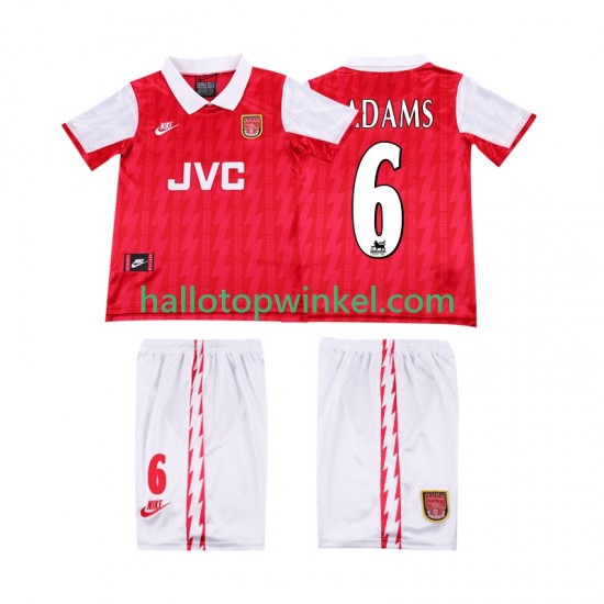 Arsenal Voetbalshirt ADAMS 6 1996 Retro Kleuters/Kids Thuis Tenue 1994 Korte Mouw