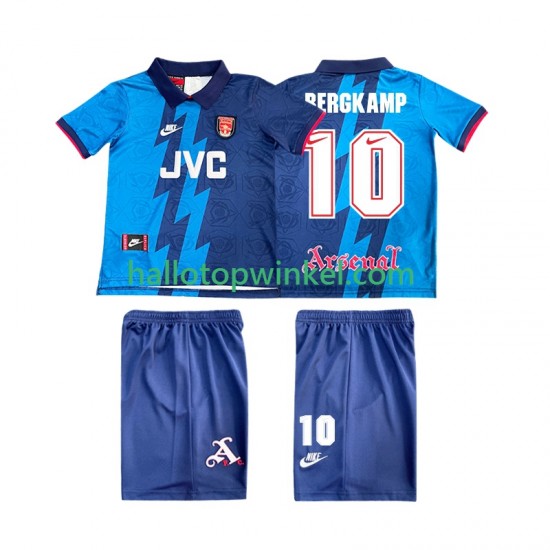 Arsenal Voetbalshirt BERGKAMP 10 1995 1996 Retro Kleuters/Kids Uit Tenue Korte Mouw