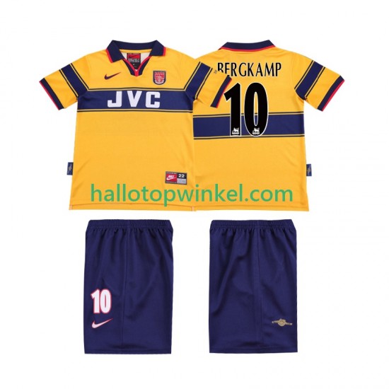 Arsenal Voetbalshirt BERGKAMP 10 1997 Retro Kleuters/Kids Uit Tenue 1999 Korte Mouw