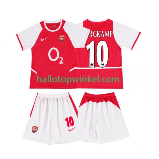 Arsenal Voetbalshirt BERGKAMP 10 2002 2003 Retro Kleuters/Kids Thuis Tenue Korte Mouw