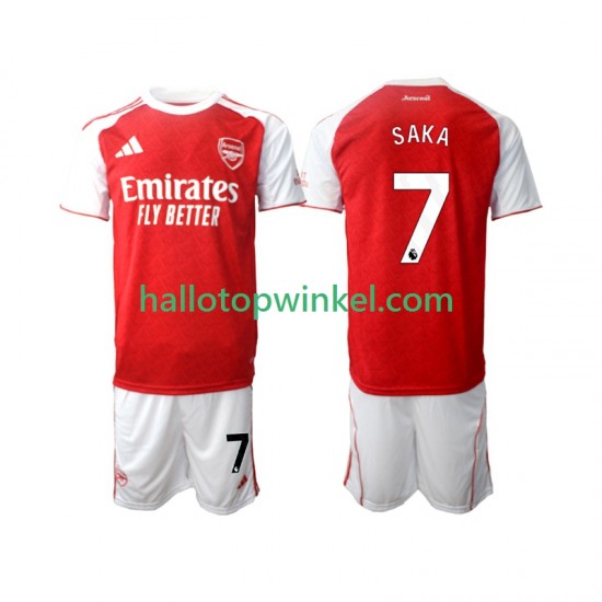 Arsenal Voetbalshirt Bukayo Saka 7 Kleuters/Kids Thuis Tenue 2025-2026 Korte Mouw