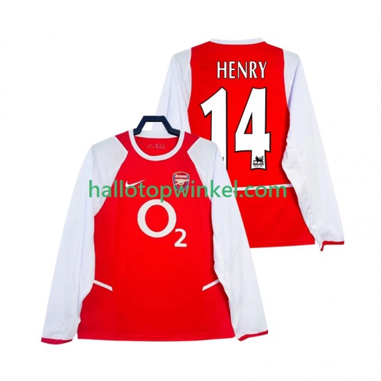 Arsenal Voetbalshirt Henry 14 2002 2003 Retro Heren Thuis Tenue Lange Mouw