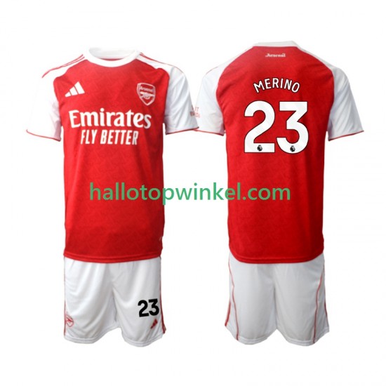 Arsenal Voetbalshirt Merino 23 Kleuters/Kids Thuis Tenue 2025-2026 Korte Mouw