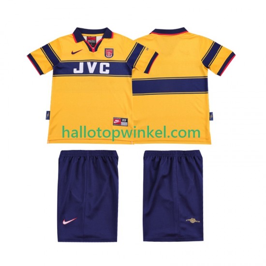 Arsenal Voetbalshirt 1997 Retro Kleuters/Kids Uit Tenue 1999 Korte Mouw