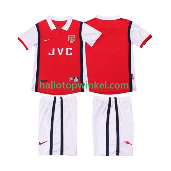 Arsenal Voetbalshirt 1998 Retro Kleuters/Kids Thuis Tenue 1999 Korte Mouw