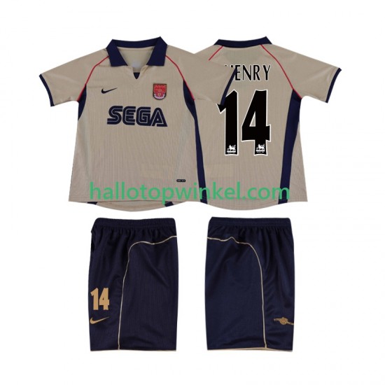 Arsenal Voetbalshirt Thierry Henry 14 2001 2002 Retro Kleuters/Kids Uit Tenue Korte Mouw