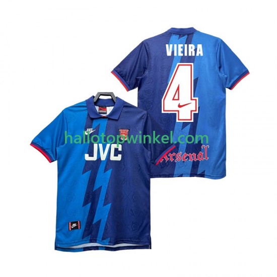 Arsenal Voetbalshirt VIEIRA 4 1995 1996 Retro Heren Uit Tenue Korte Mouw