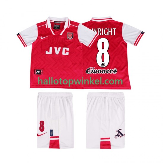 Arsenal Voetbalshirt WRIGHT 8 1996 1997 Retro Kleuters/Kids Thuis Tenue Korte Mouw