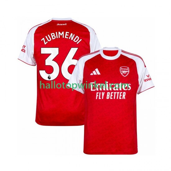 Arsenal Voetbalshirt Zubimendi 36 Heren Thuis Tenue 2025-2026 Korte Mouw